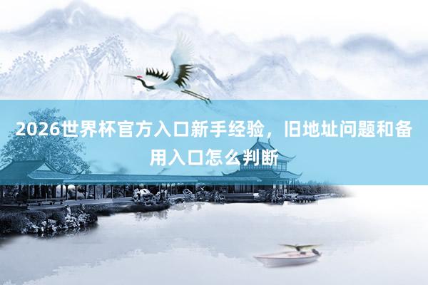 2026世界杯官方入口新手经验，旧地址问题和备用入口怎么判断